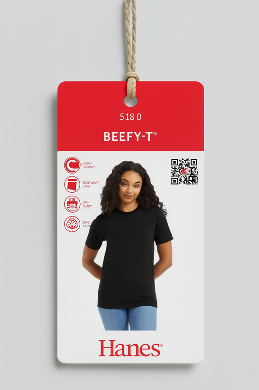 Hanes 5180 Beefy-T Branded Hangtag