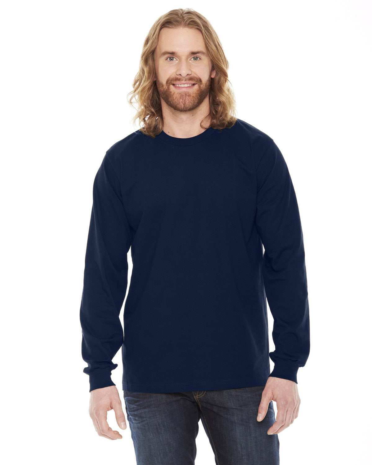 American Apparel 2007 Fine Jersey Long Sleeve — Navy